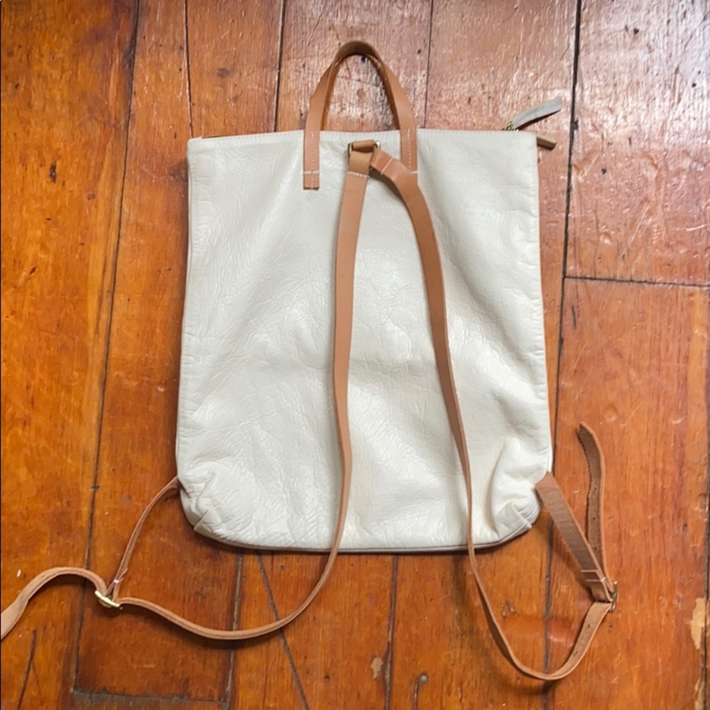 Clare V. Supreme Agnes Backpack Cream Leather EUC - Picture 6 of 9